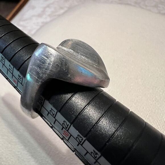 Ring polished silver tone large heart statement Sz 8.5 - 8.75 - Picture 3 of 6